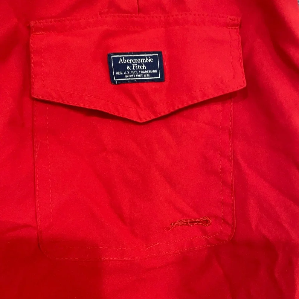 Abercrombie & Fitch Mens Red Stretch Board Shorts Swim Trunks Size 31